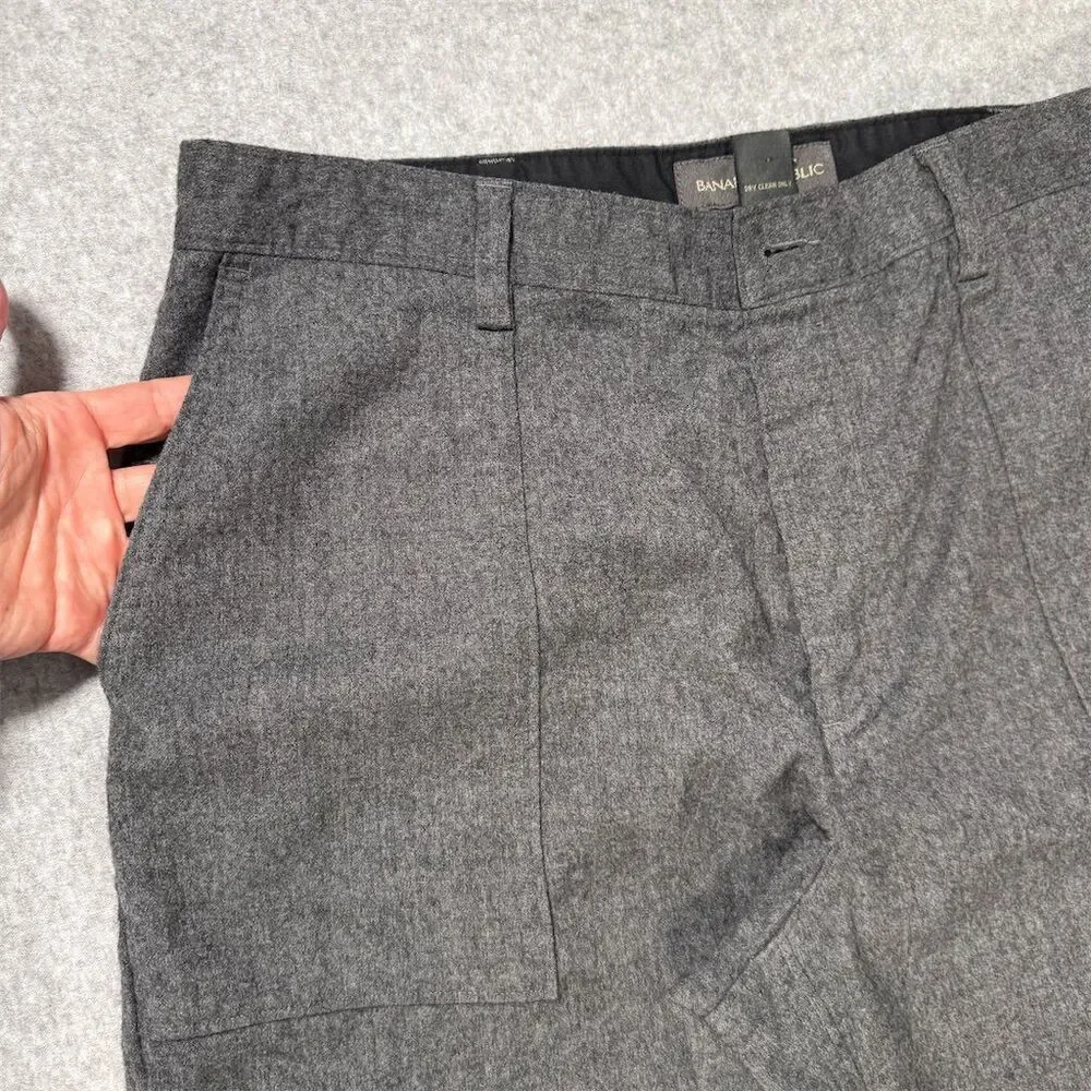 Banana Republic Vintage Men's Gray Wool Dress Pants Size 35 Classic Fit